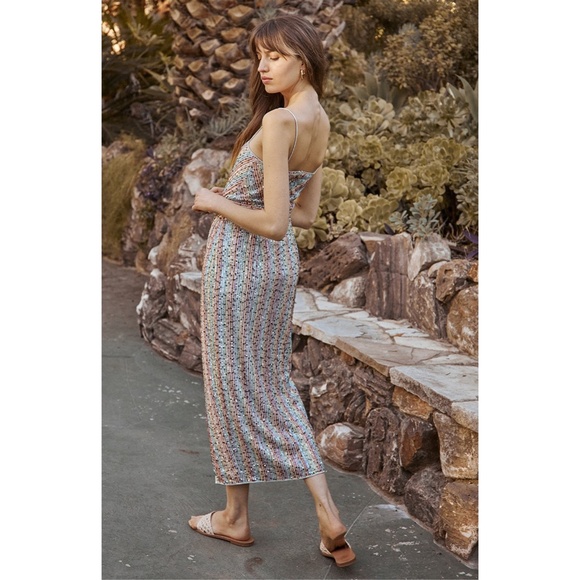 NEW Saylor Indiana Dress Rainbow Sequin Stripe Medium - Picture 9 of 13